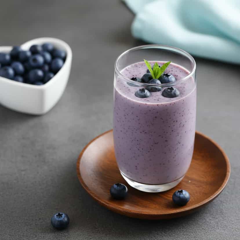 Foto deliciosa de Mousse de Blueberry pronta para servir - Pudins & Cremes