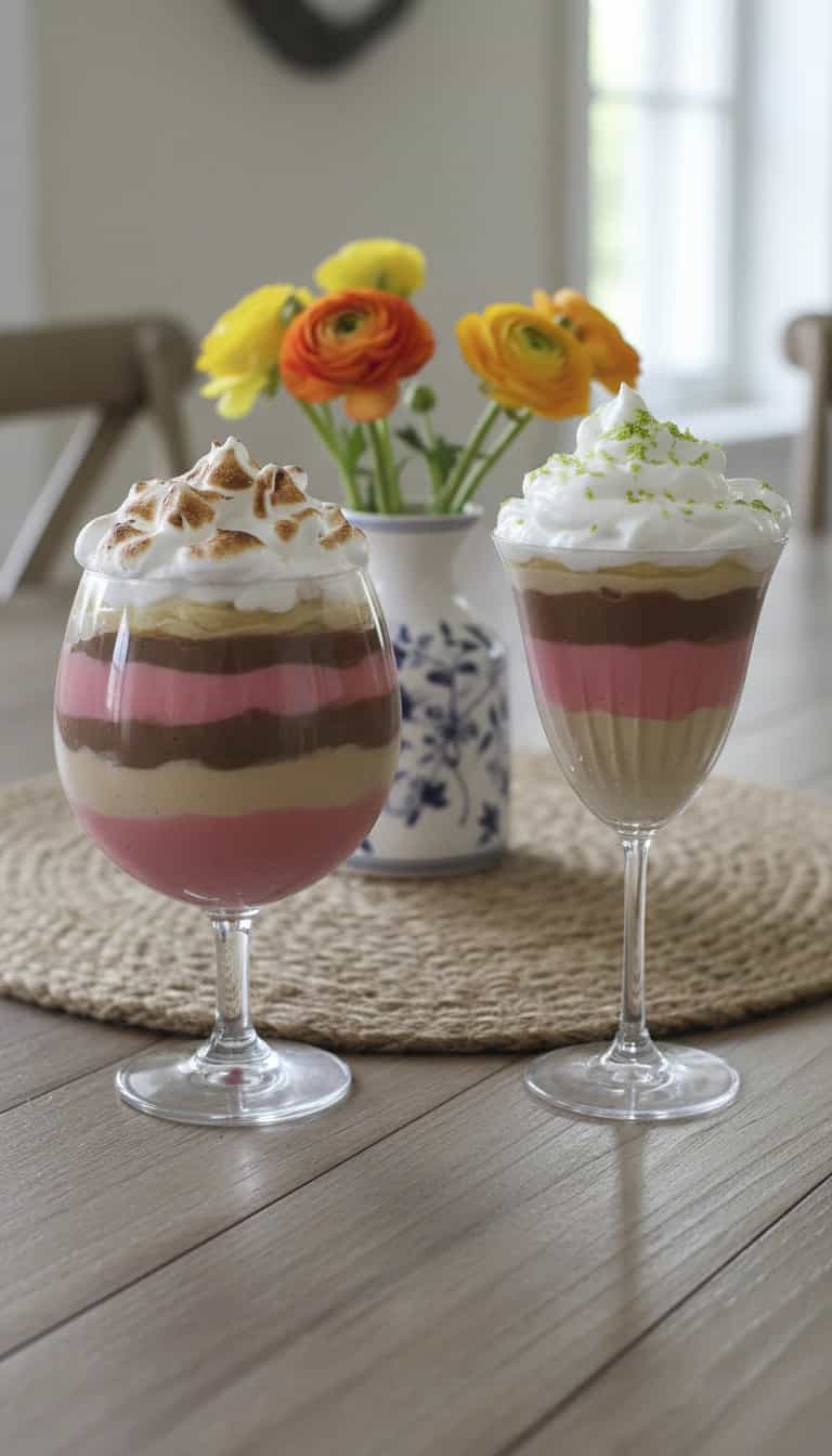 Foto deliciosa de Mousse de Farinha Láctea com Morangos pronta para servir - Pudins & Cremes