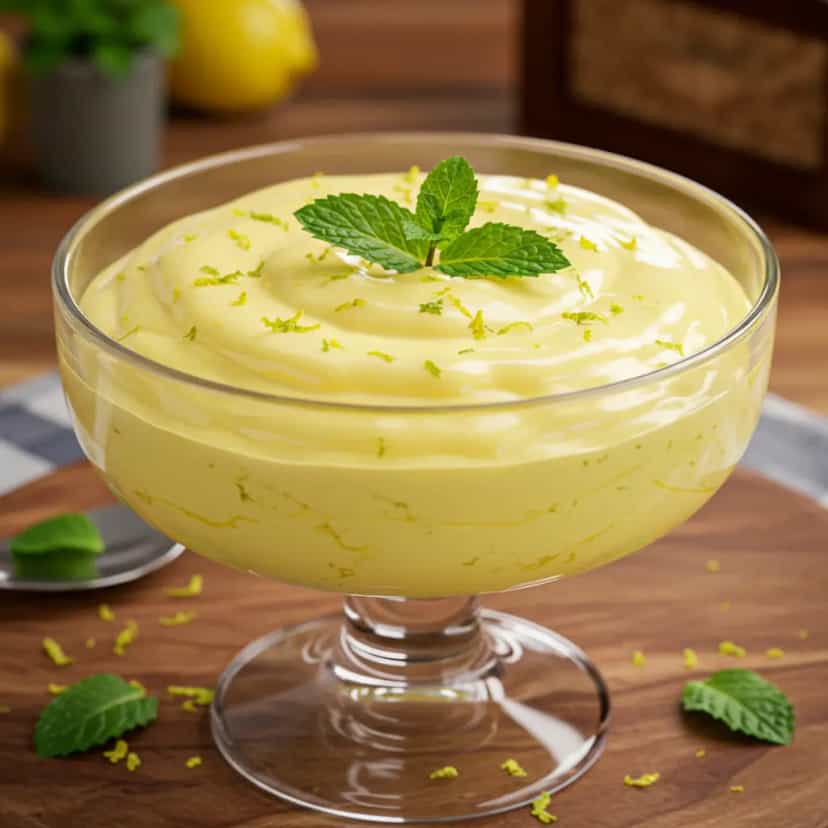 Foto deliciosa de Mousse de limão pronta para servir - Doces Gelados & Sorvetes