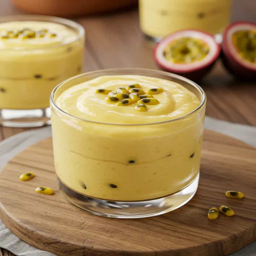 Foto deliciosa de Mousse de Maracujá Sem Açúcar pronta para servir - Sem Açúcar