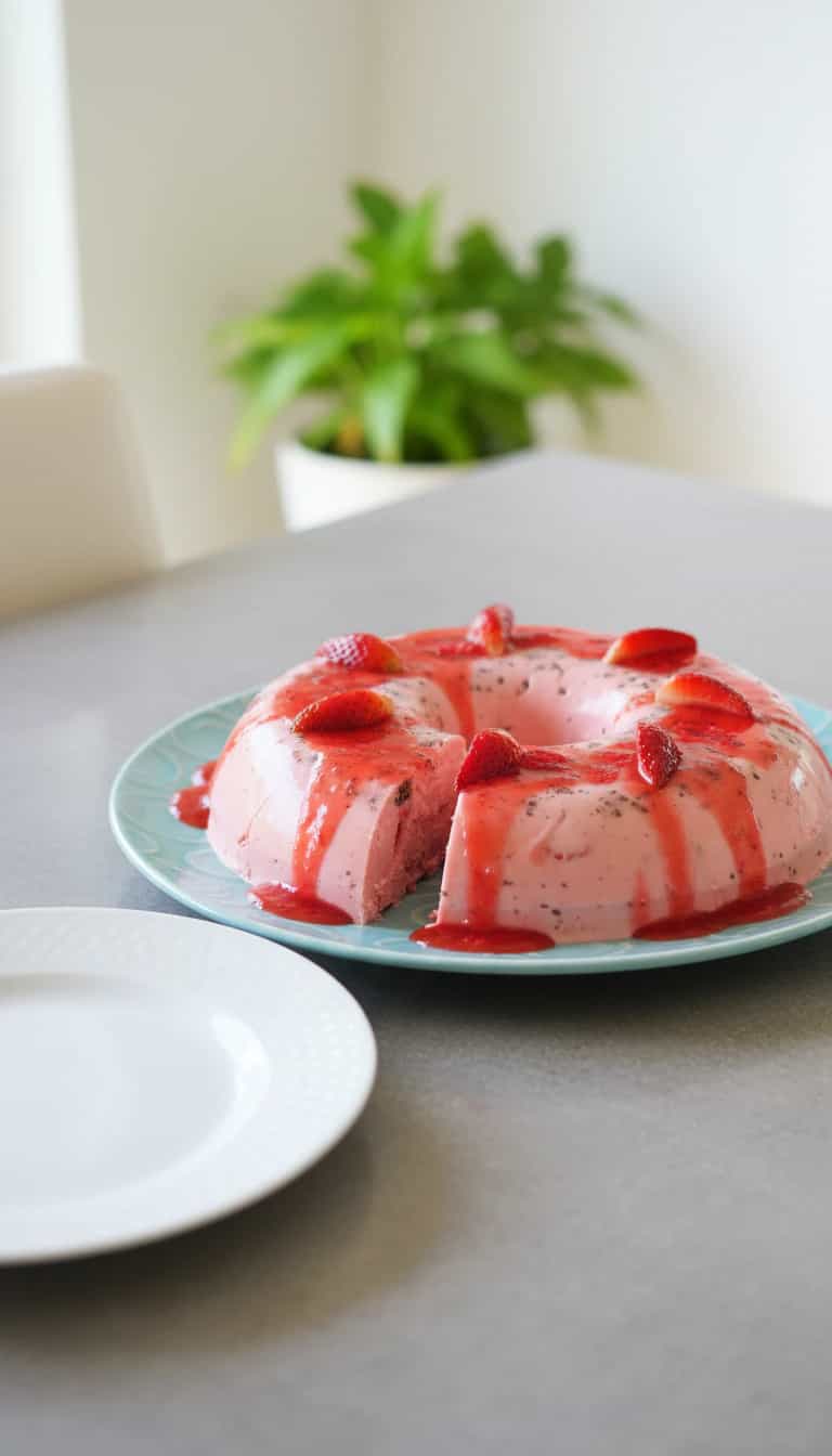 Foto deliciosa de Mousse de Morango com Chocolate pronta para servir - Pudins & Cremes