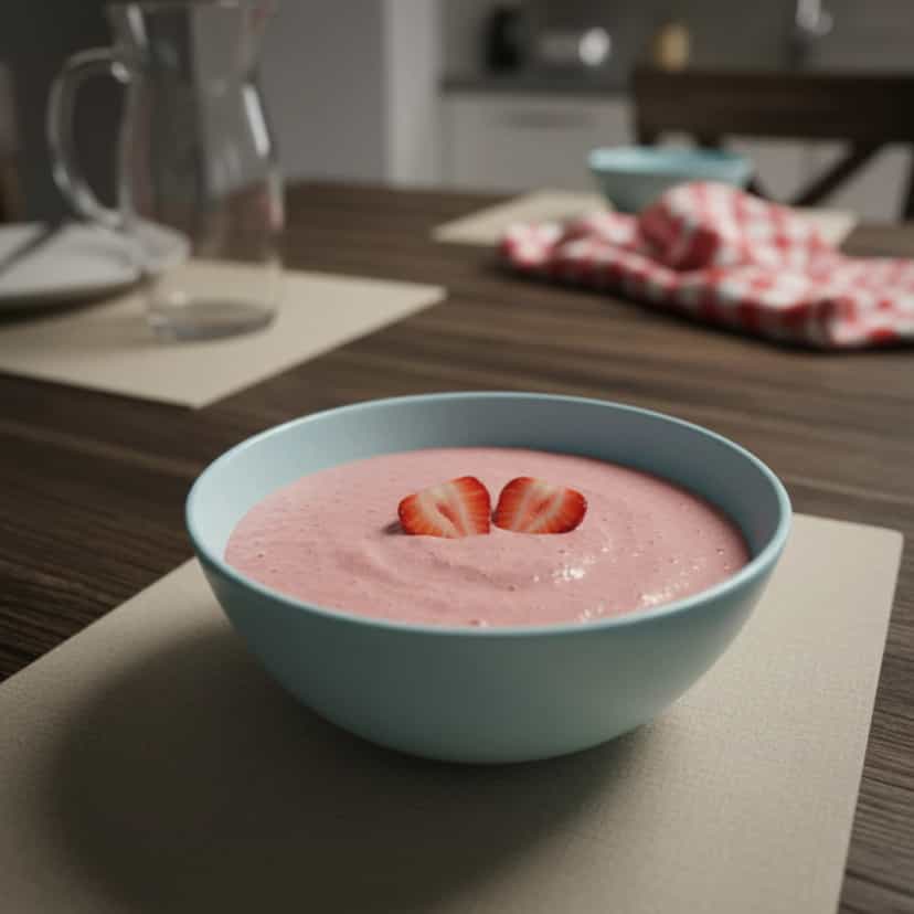 Foto deliciosa de Mousse de Morango Cremosa pronta para servir - Pudins & Cremes