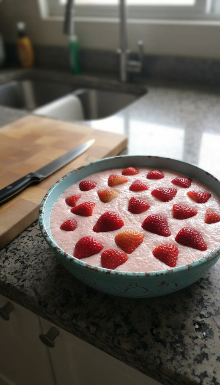 Foto deliciosa de Mousse de Morango Cremoso pronta para servir - Pudins & Cremes