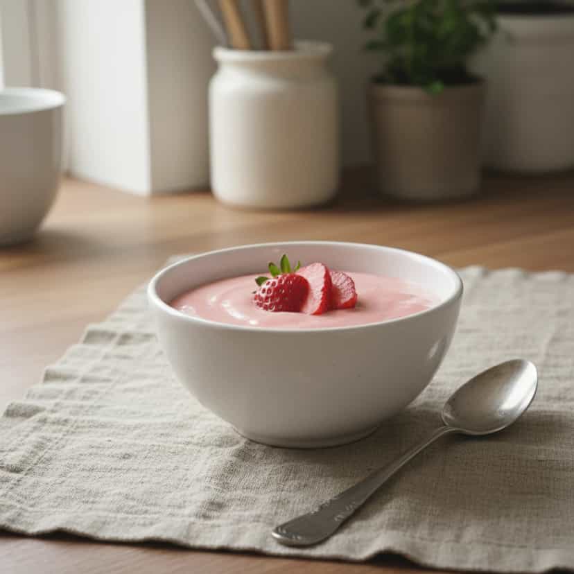 Foto deliciosa de Mousse de Morango Deliciosa pronta para servir - Pudins & Cremes