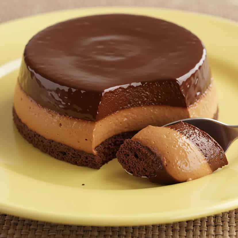 Foto deliciosa de Mousse Gelada de Chocolate com Ganache pronta para servir - Doces Gelados & Sorvetes