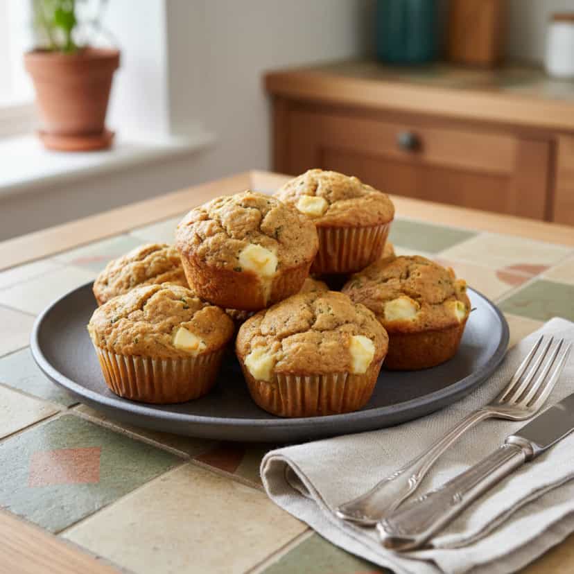 Foto deliciosa de Muffin de Queijo e Tomate pronta para servir - Lanches de Padaria