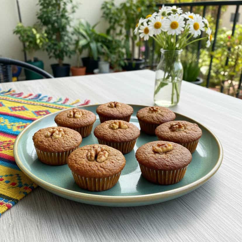 Foto deliciosa de Muffin Fit de Nozes com Passas pronta para servir - Snacks Assados