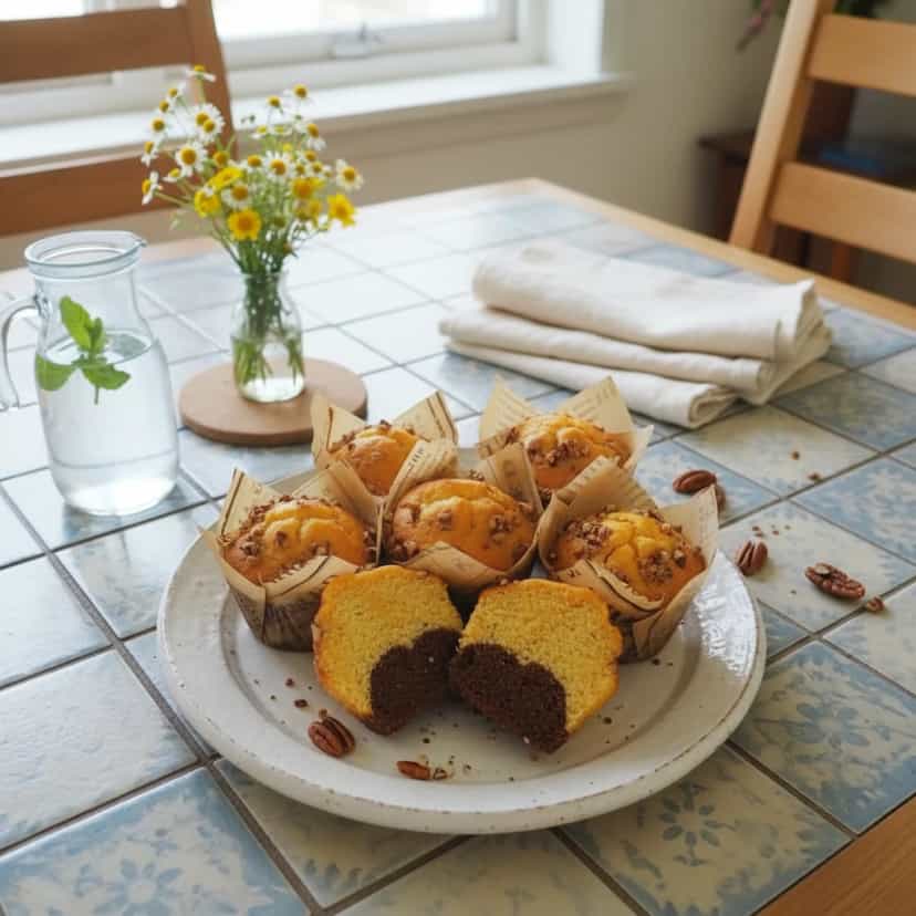 Foto deliciosa de Muffins de Abóbora com Chocolate pronta para servir - Lanches de Padaria