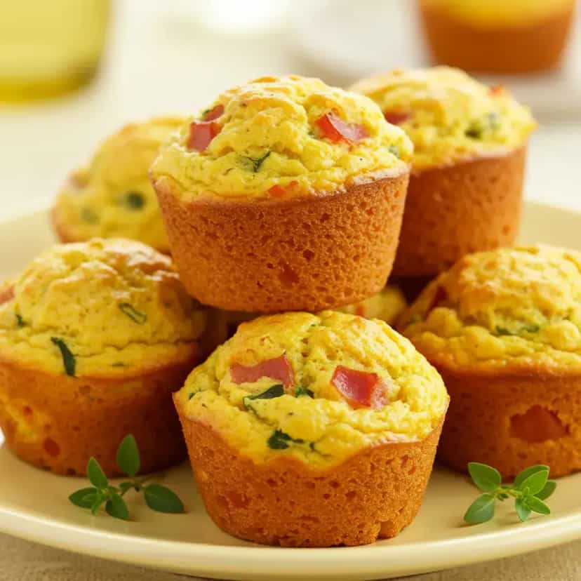 Foto deliciosa de Muffins de Legumes com Aveia pronta para servir - Snacks Assados