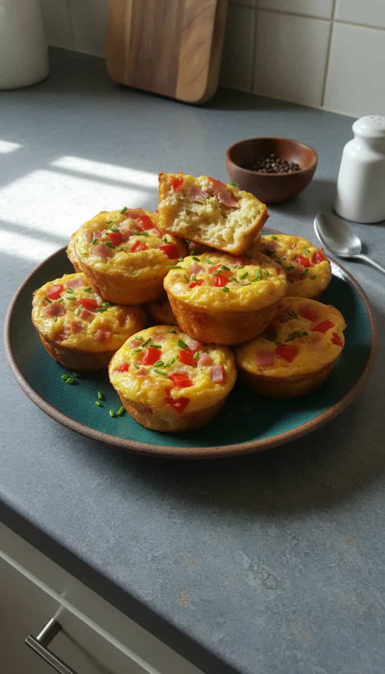 Foto deliciosa de Muffins de Omelete de Cenoura pronta para servir - Brunch