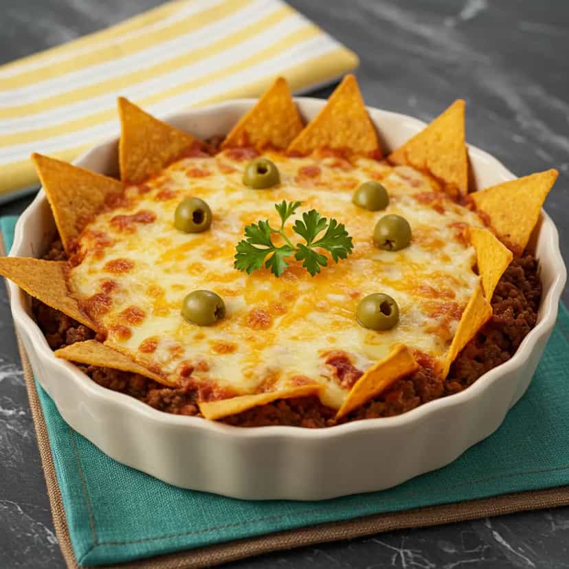 Foto deliciosa de Nachos de Carne Moída pronta para servir - Salgadinhos