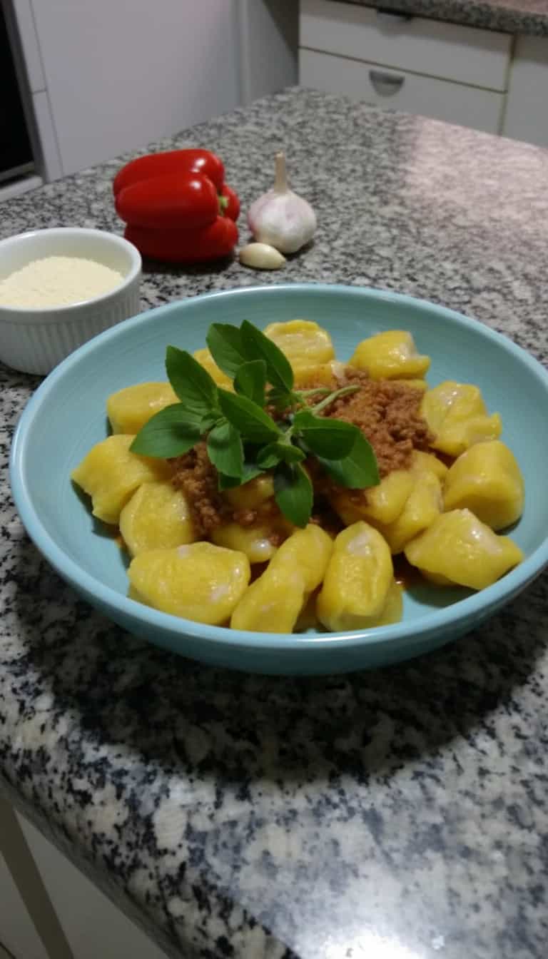 Foto deliciosa de Nhoque de Abóbora Cabotia pronta para servir - Massas & Macarrão