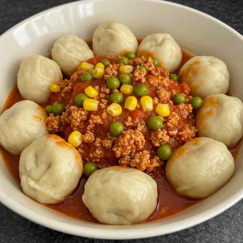 Foto deliciosa de Nhoque de Presunto com Molho de Carne pronta para servir - Massas & Macarrão