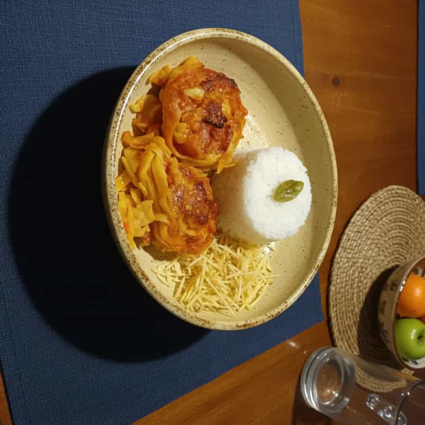 Foto deliciosa de Ninhos de Macarrão Gratinados pronta para servir - Massas & Macarrão