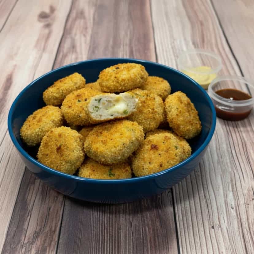 Foto deliciosa de Nuggets de Frango Recheados pronta para servir - Salgadinhos