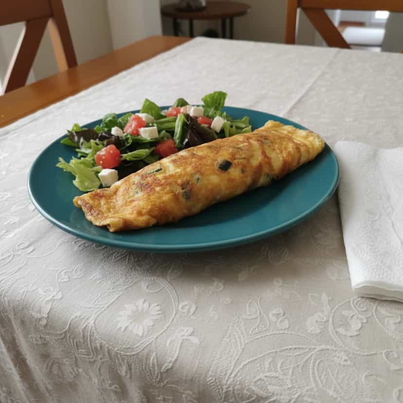 Foto deliciosa de Omelete de Abobrinha com Cebola pronta para servir - Ovos