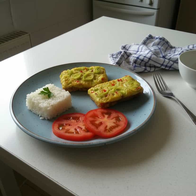 Foto deliciosa de Omelete de Forno com Alho-Poró pronta para servir - Outras Receitas