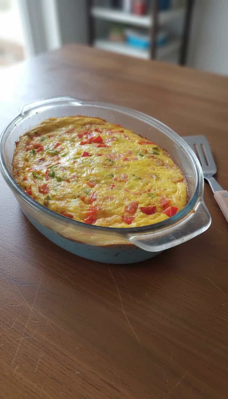 Foto deliciosa de Omelete de Frango com Queijo ao Forno pronta para servir - Carnes & Frango