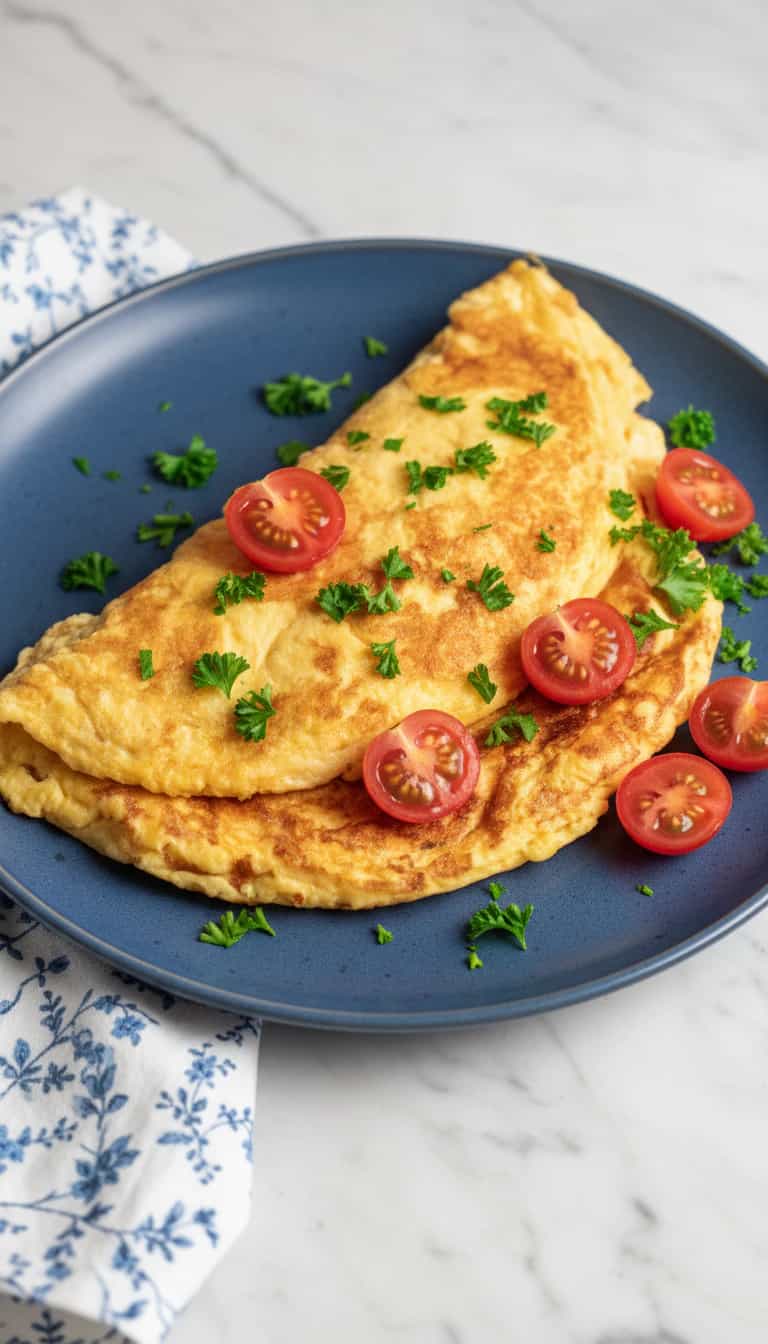 Foto deliciosa de Omelete de Requeijão e Mussarela pronta para servir - Outras Receitas
