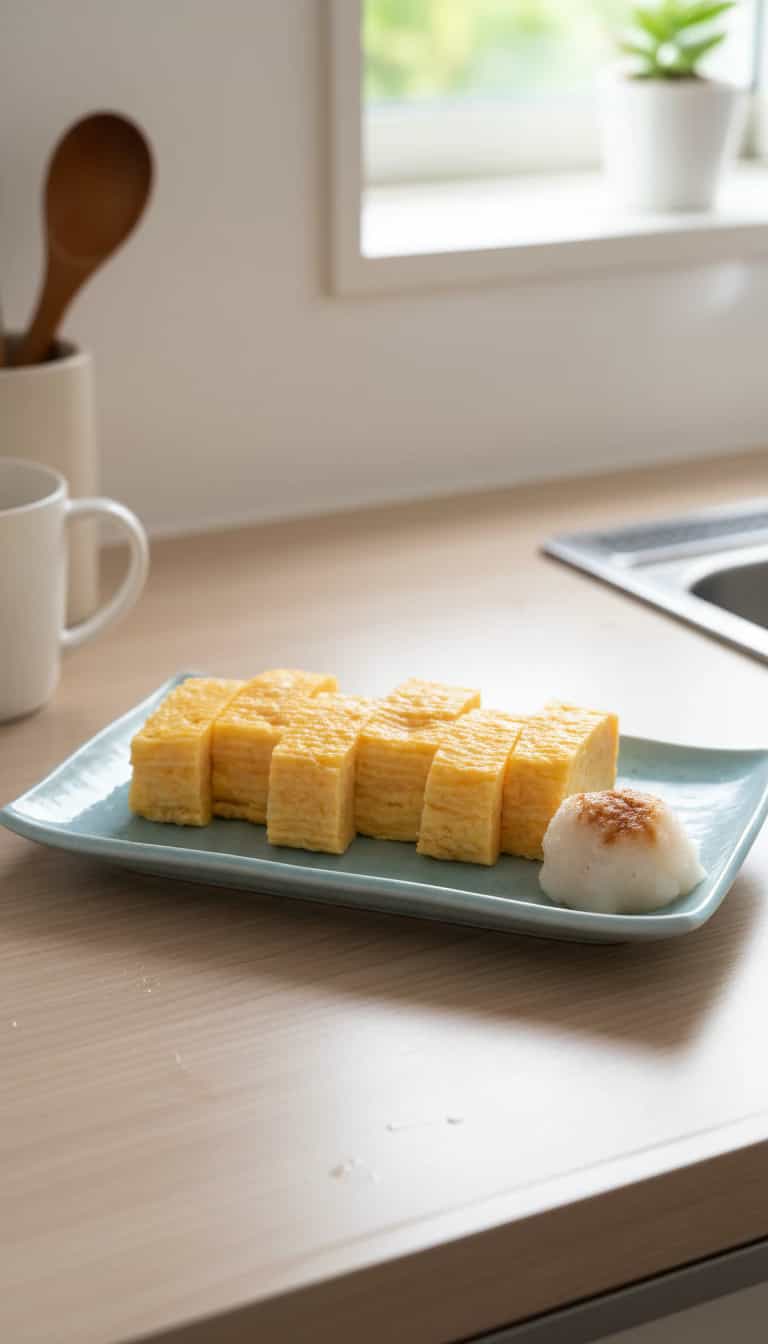 Foto deliciosa de Omelete Japonês: Tamagoyaki pronta para servir - Outras Receitas