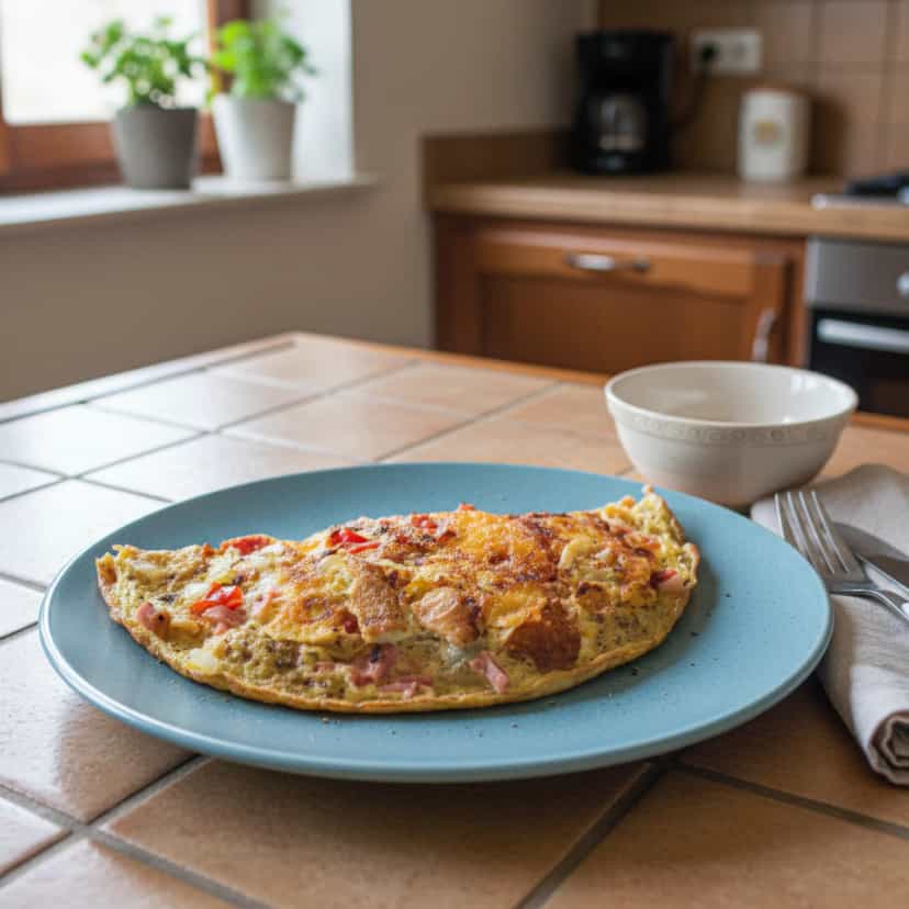 Foto deliciosa de Omelete Recheada pronta para servir - Ovos