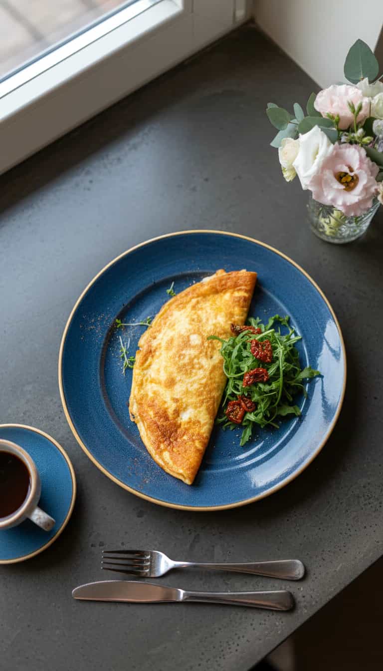 Foto deliciosa de Omelete Simples e Deliciosa pronta para servir - Ovos