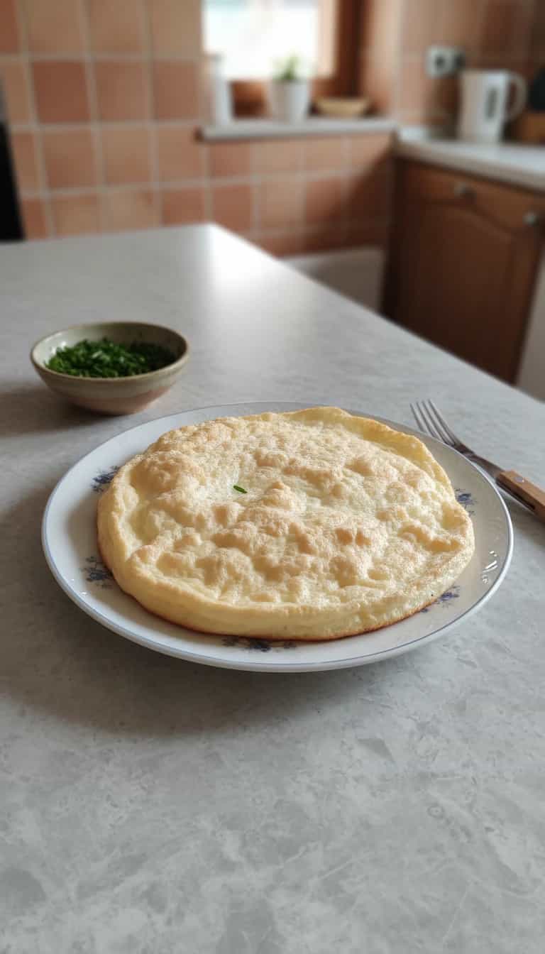 Foto deliciosa de Omelete Soufflé Deliciosa pronta para servir - Brunch