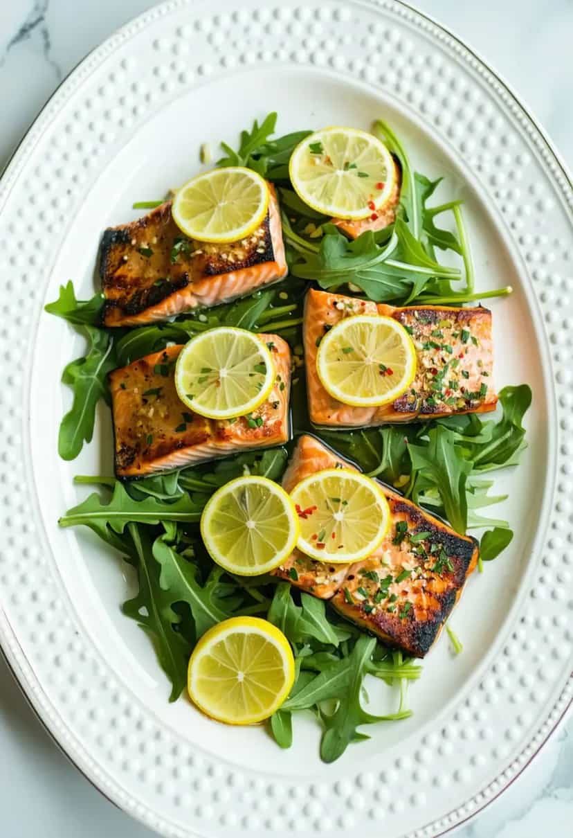 Foto deliciosa de Salmão ao Alho e Limão para uma Pessoa pronta para servir - Outras Receitas