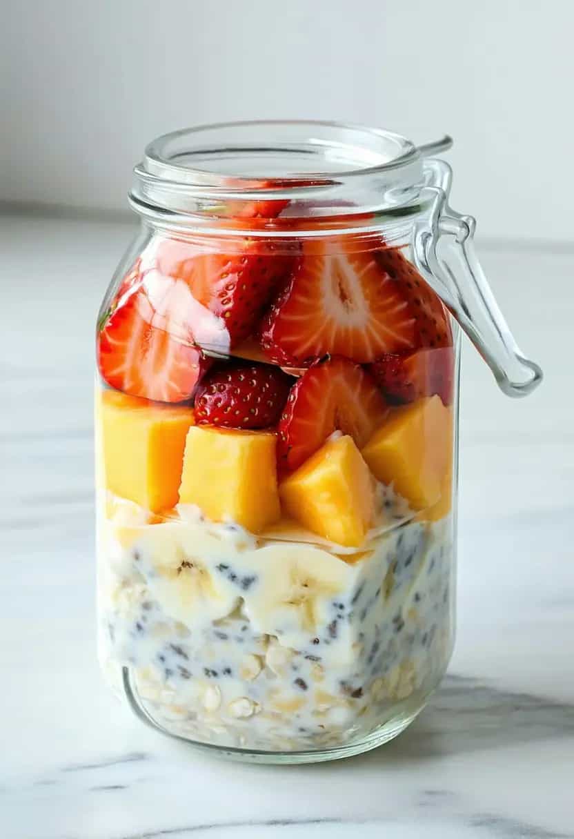 Overnight de Aveia Com Frutas