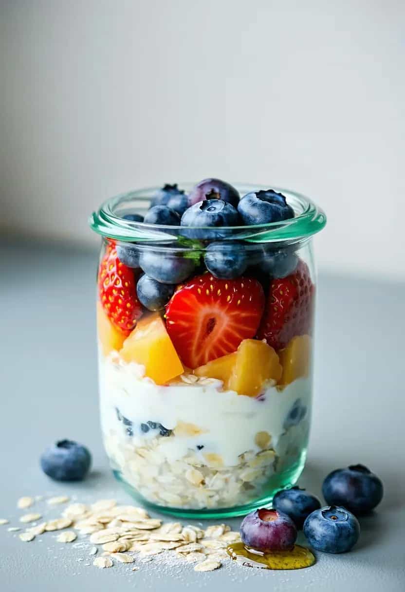 Overnight Oats de Iogurte Grego