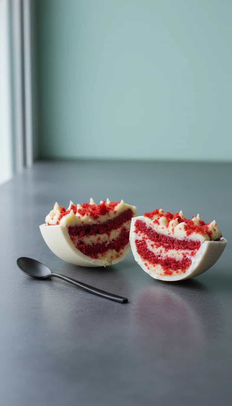Foto deliciosa de Ovo de Páscoa de Red Velvet pronta para servir - Outras Receitas
