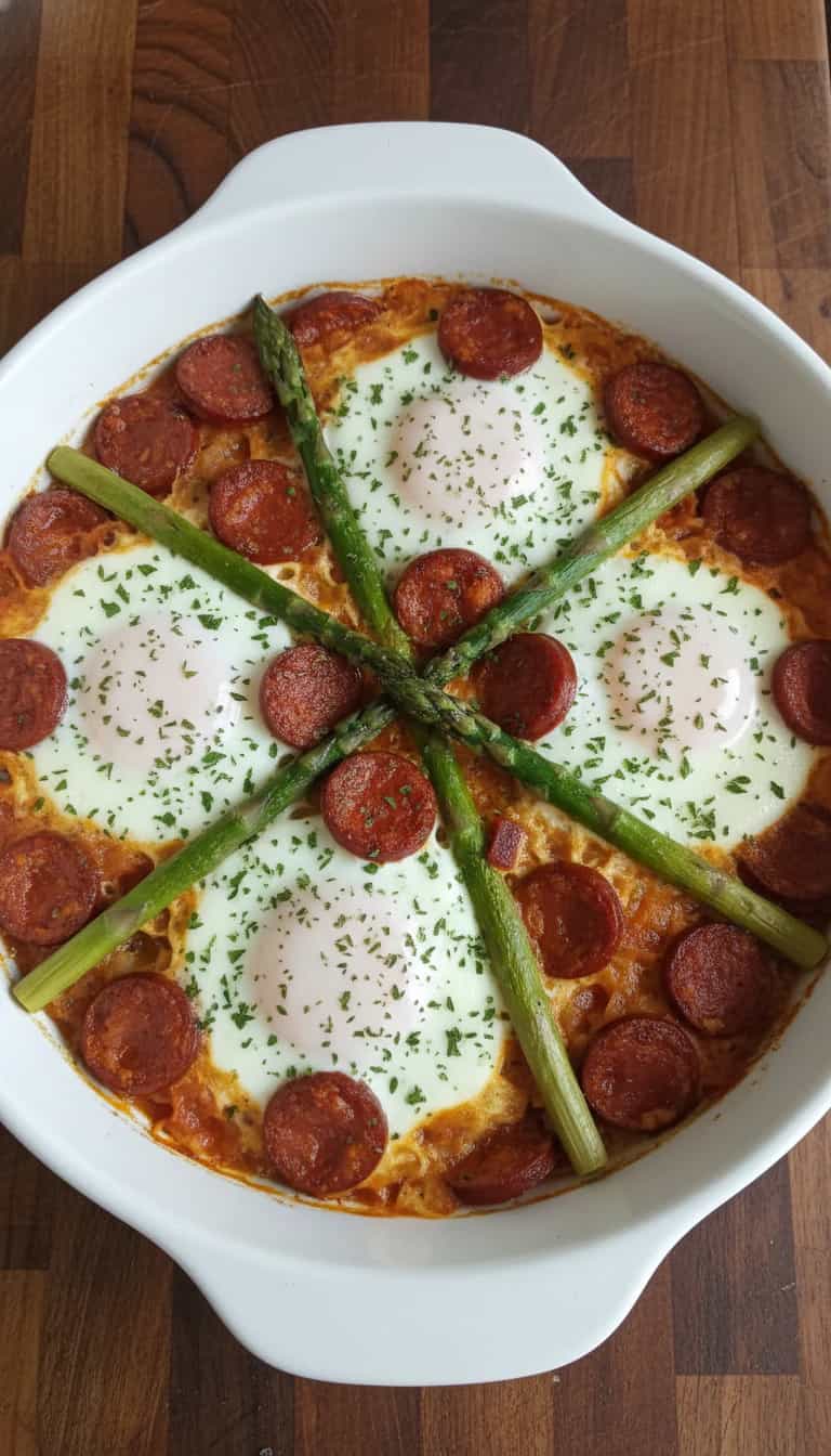 Foto deliciosa de Ovos no Forno à Espanhola pronta para servir - Almoço & Jantar