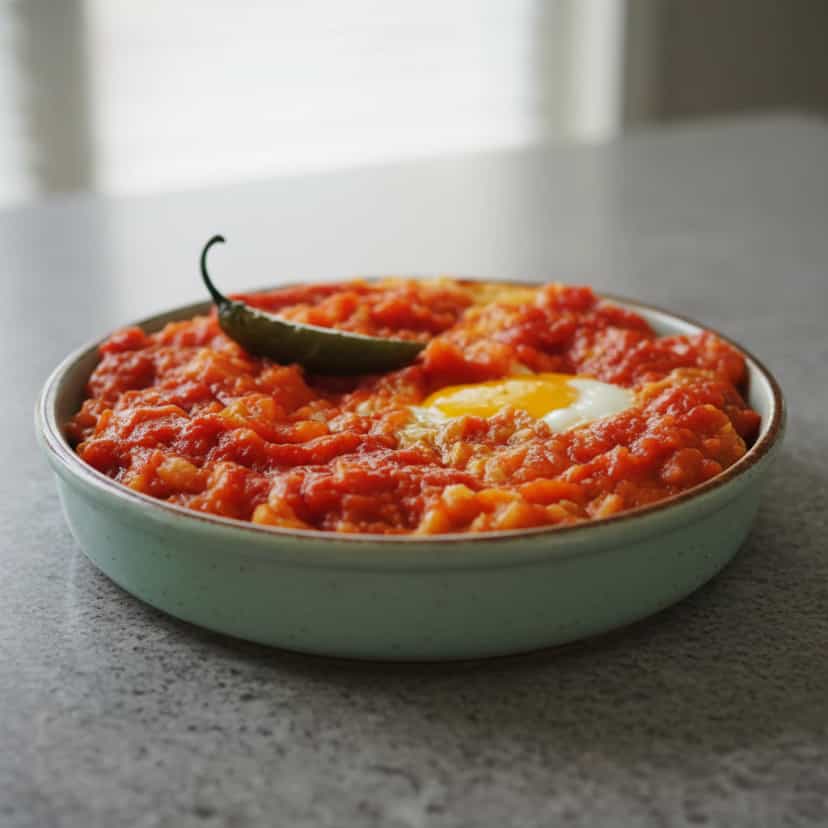 Foto deliciosa de Ovos Rancheiros pronta para servir - Café da Manhã Brasileiro