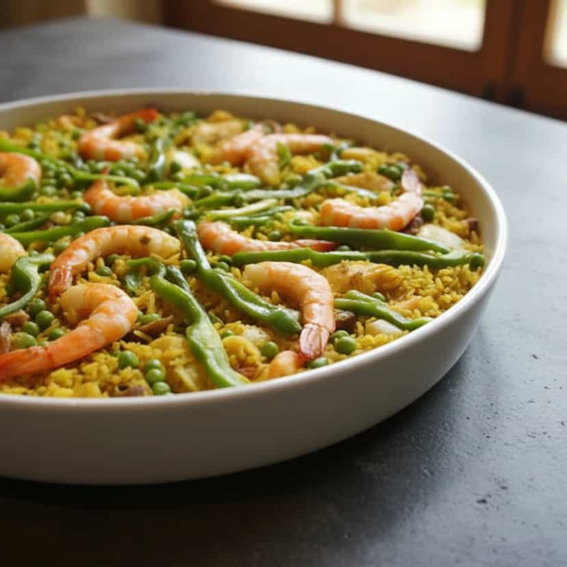 Foto deliciosa de Paella Brasileira de Frutos do Mar pronta para servir - Peixes & Frutos do Mar