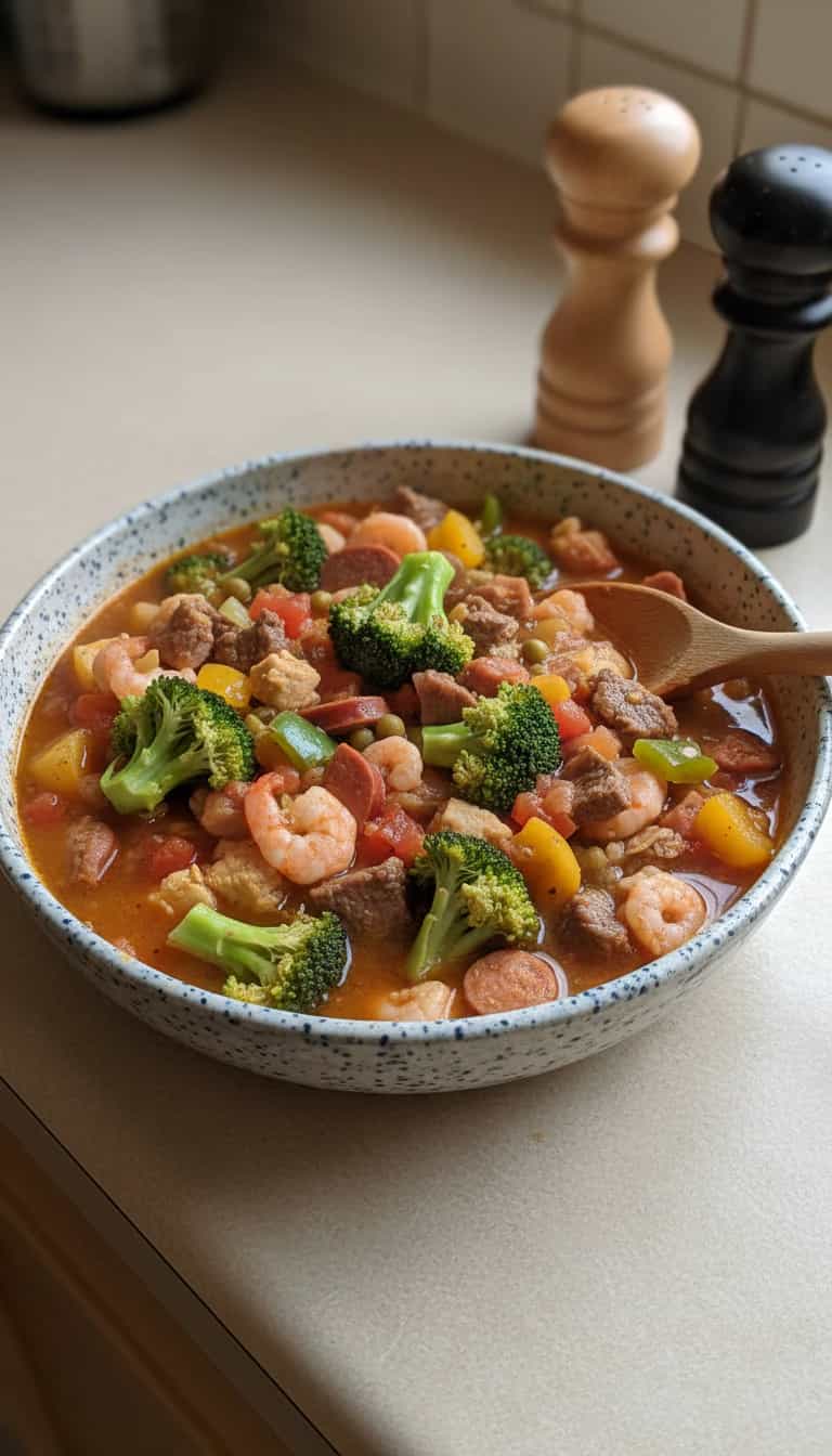 Paella de Camarão e Frango