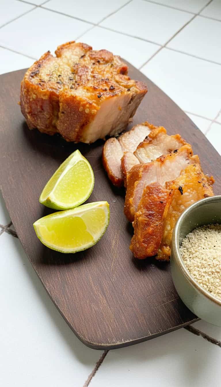 Foto deliciosa de Panceta Crocante na Air Fryer pronta para servir - Salgadinhos