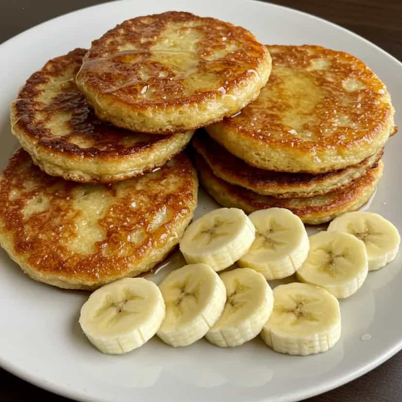 Foto deliciosa de Panqueca de banana light (fácil) pronta para servir - Panquecas & Waffles