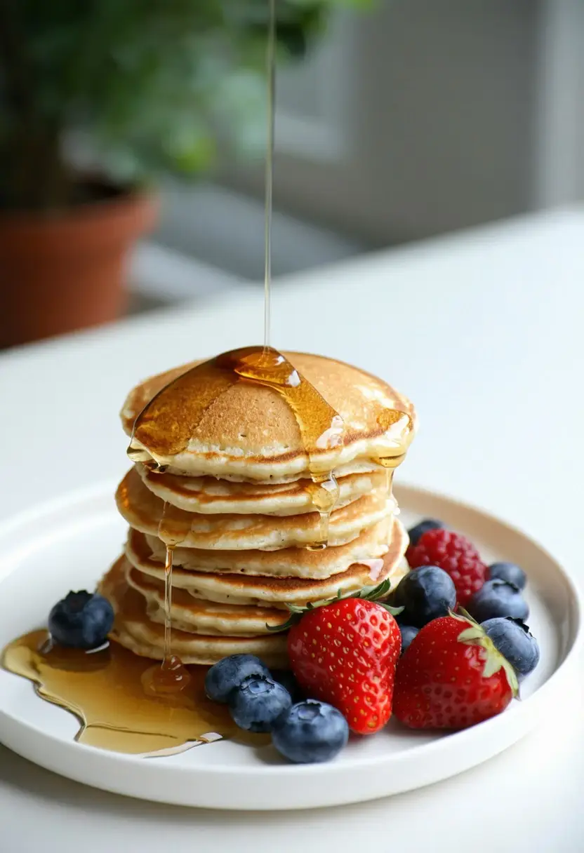 Foto deliciosa de Panqueca de Farinha de Amêndoa pronta para servir - Panquecas & Waffles
