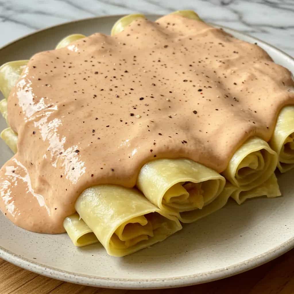 Panqueca de Frango ao Molho Rosé