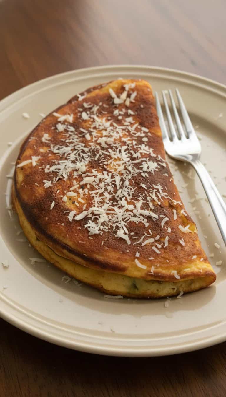 Foto deliciosa de Panqueca de Maracujá com Coco pronta para servir - Panquecas & Waffles