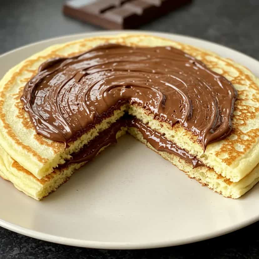 Foto deliciosa de Panqueca Low Carb de Chocolate pronta para servir - Panquecas & Waffles