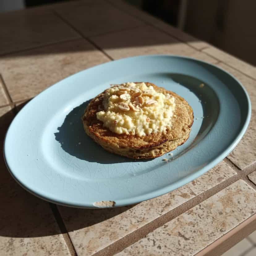 Foto deliciosa de Panqueca Proteica de Amendoim pronta para servir - Panquecas & Waffles