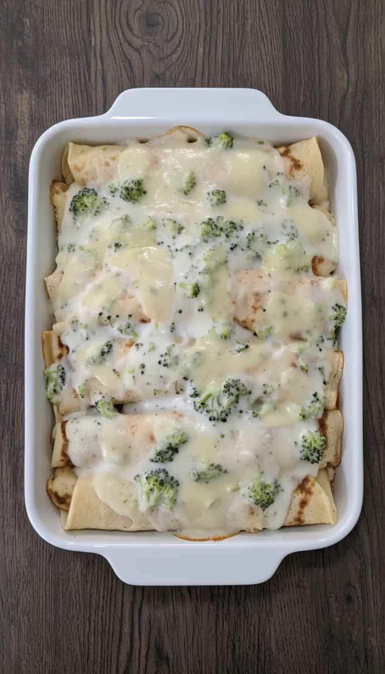 Foto deliciosa de Panquecas de Brócolis Cremosas pronta para servir - Almoço & Jantar