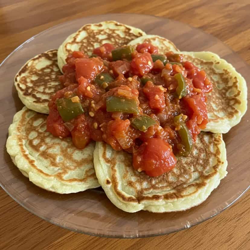 Foto deliciosa de Panquecas Simples Recheadas pronta para servir - Panquecas & Waffles