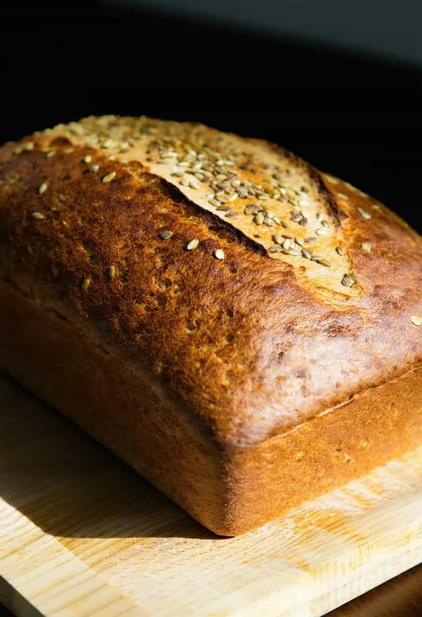 Foto deliciosa de Pão Caseiro Integral com Sementes pronta para servir - Torradas & Toasts
