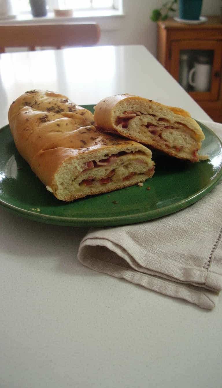 Foto deliciosa de Pão de Calabresa Caseiro pronta para servir - Lanches de Padaria