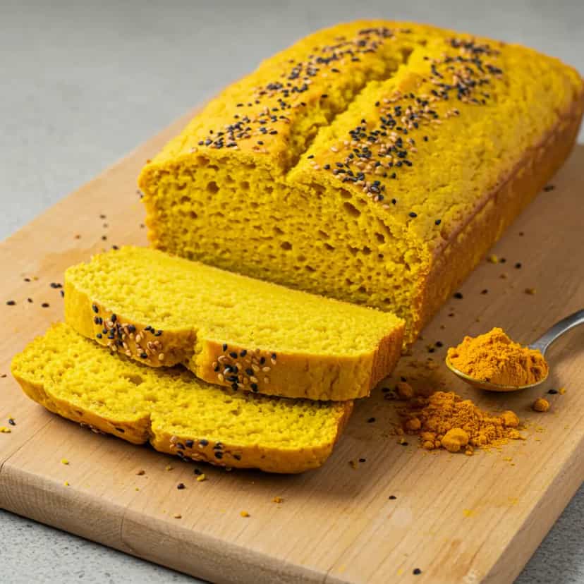 Foto deliciosa de Pão de Cúrcuma pronta para servir - Outras Receitas