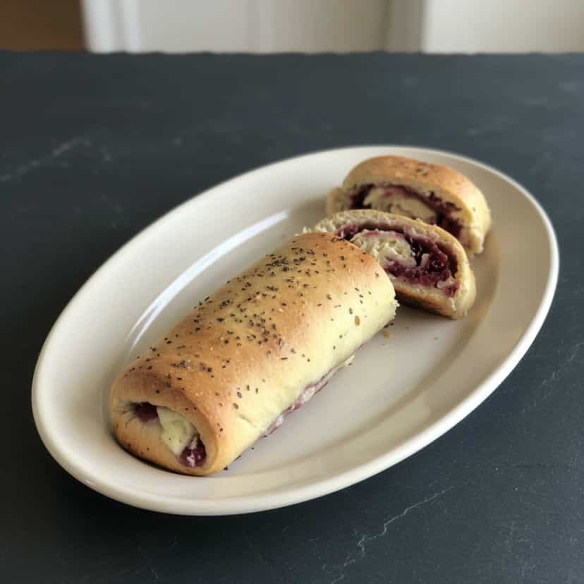 Foto deliciosa de Pão de Frios Enrolado pronta para servir - Lanches de Padaria