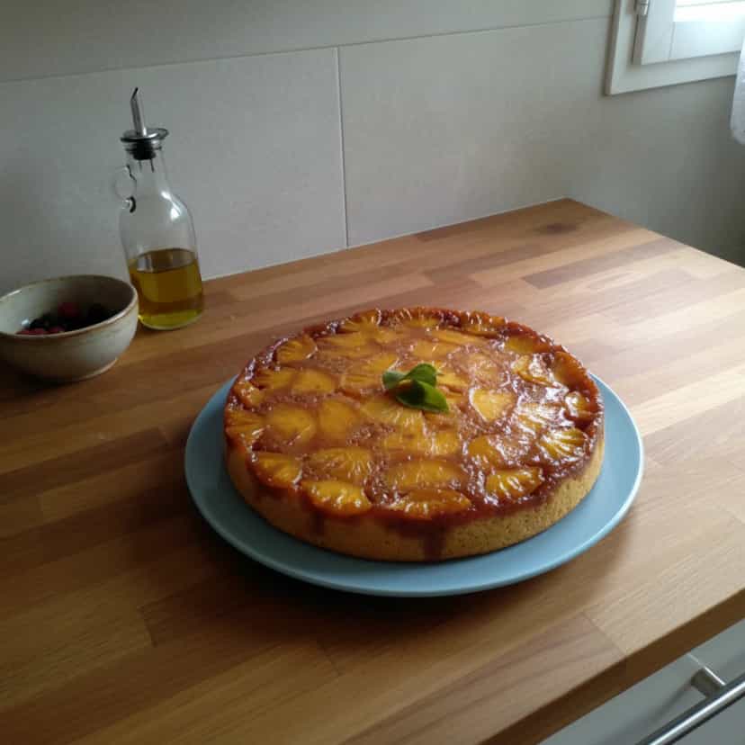 Foto deliciosa de Pão de Ló com Abacaxi Caramelizado pronta para servir - Bolos & Cupcakes
