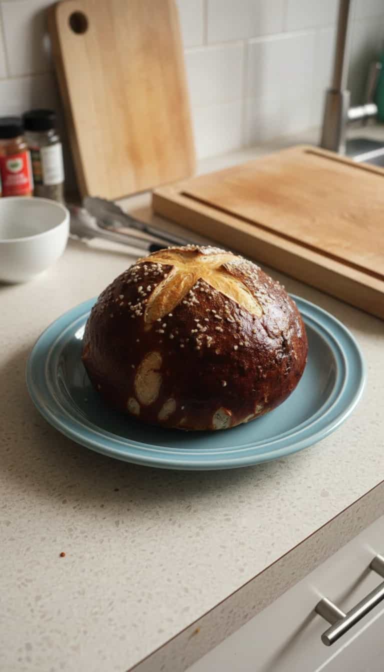 Foto deliciosa de Pão de Pretzel Caseiro pronta para servir - Lanches de Padaria